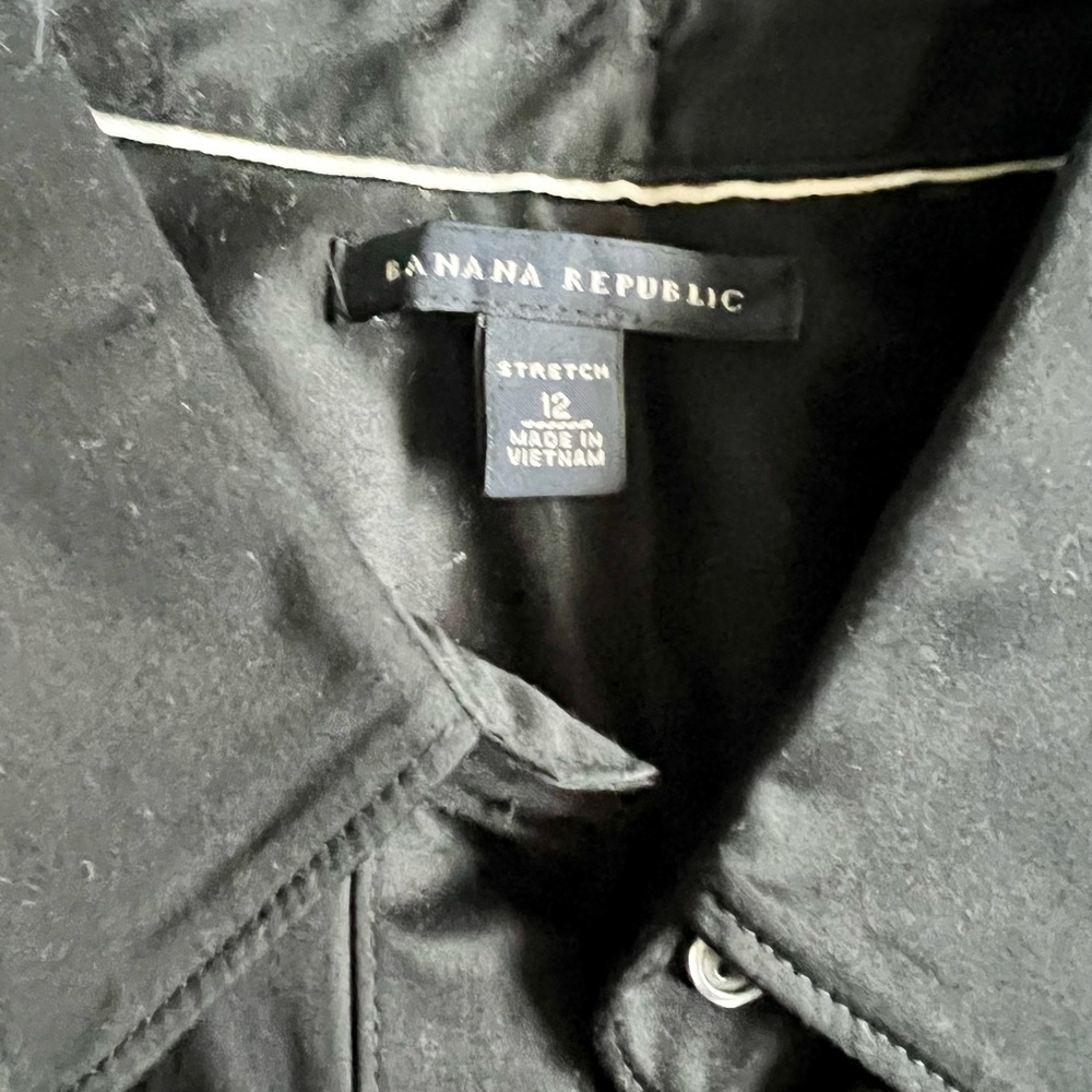 Banana republic black sateen fitted shirt